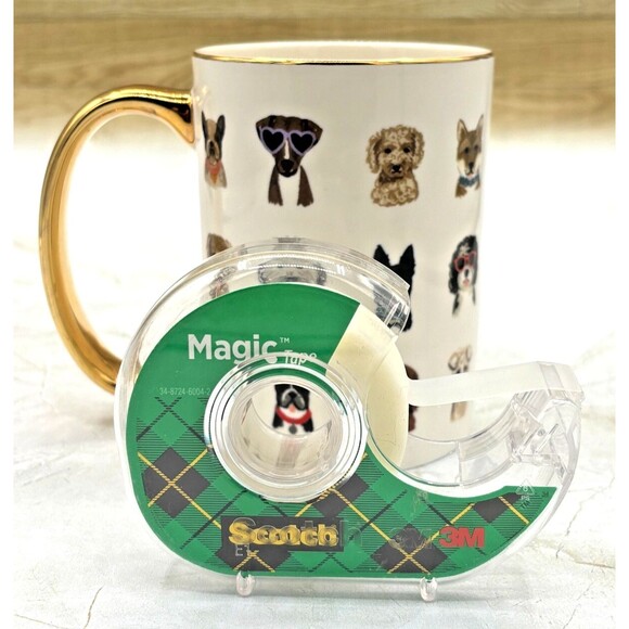 Anthropologie Rifle Paper Co Porcelain Coffee Mug Hot Dogs Gilded Handle & Lid - Picture 13 of 13